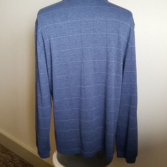 VAN HEUSEN FLEX BLUE LONG SLEEVE CASUAL POLO - Picture 3 of 6